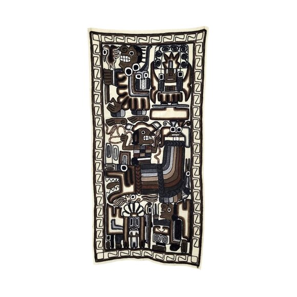 Handmade Other - Handmade Peruvian Aztec Mayan Boho Folk Art Woven Wall Hanging Neutral Tones